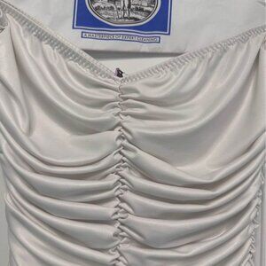 NORMA KAMALI SLINKY DRESS, WHITE SIZE S